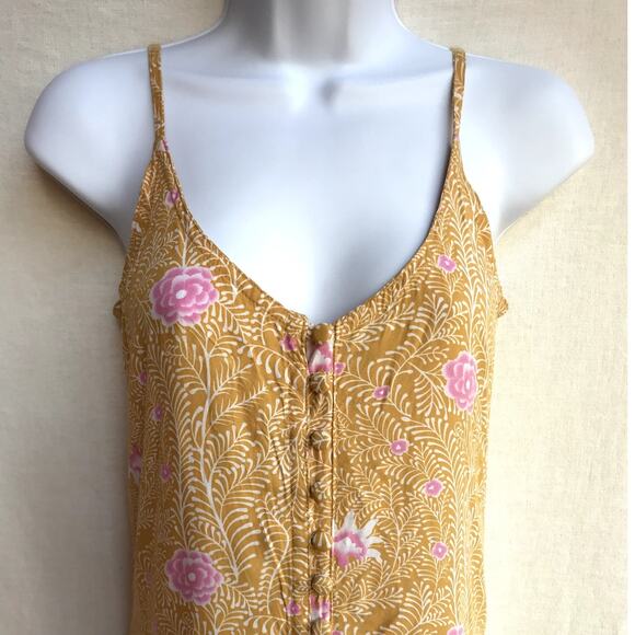 Beachgold Button Down Sundress with Ruffled Hem-Has Sml Ink Spots-size XS - Picture 5 of 11